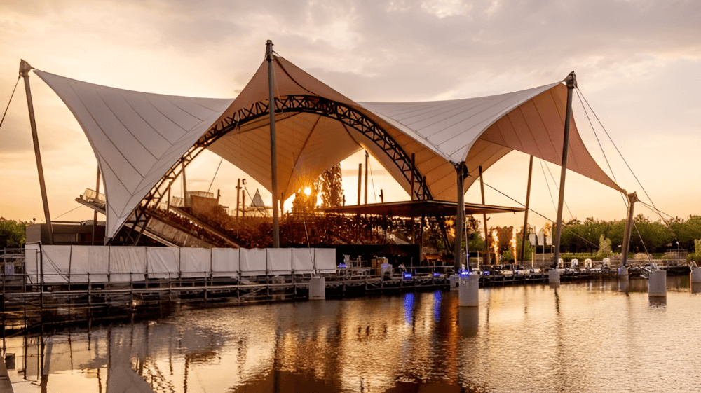 Seebuehne Elbauenpark boxing venue in Magdeburg, Germany