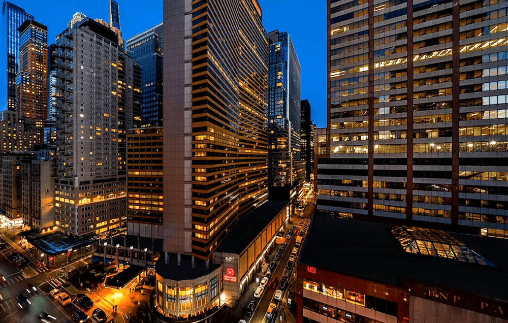Times Square boxing venue in New York, USA